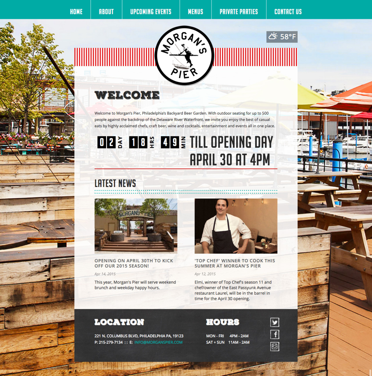 Website for Morgan's Pier